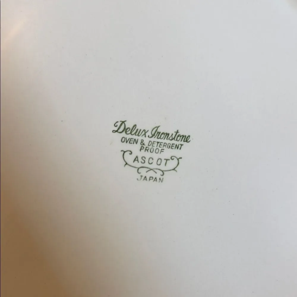 Ascot Large Floral Yellow and Green Serveware Plate Delux Ironstone